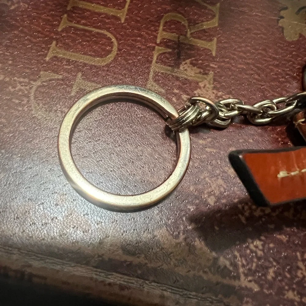 Dooney & Bourke Navy and Brown Leather Keychain Wallet - Picture 6 of 7